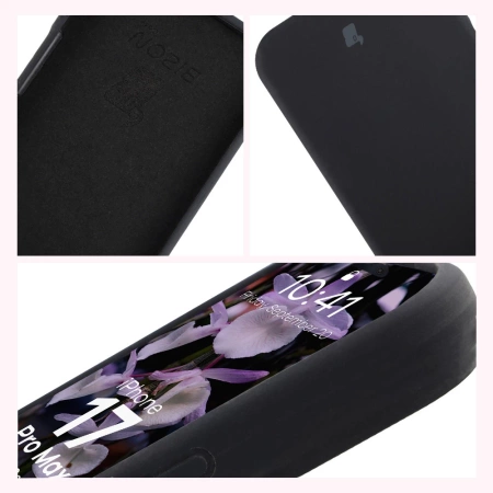 Silikonowe etui Bizon Soft Case do iPhone 17 Pro Max, czarne