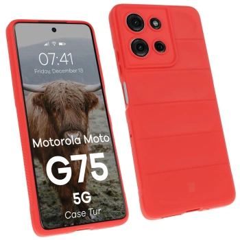 Pancerne etui Bizon Case Tur do Motorola Moto G75 5G, czerwone