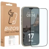 Etui z pierścieniem magnetycznym + szkło hartowane Bizon MatteO Pack do iPhone 17 Pro, przydymione-beżowe
