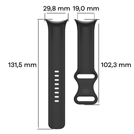 Silikonowy pasek Bizon Strap Watch Silicone S do Google Pixel Watch 3 (45mm), czarny