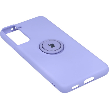 Etui Bizon Case Silicone Ring do Galaxy S21, fioletowe