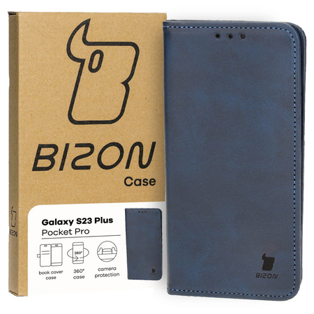 Etui z klapką Bizon Case Pocket Pro do Galaxy S23 Plus, granatowe
