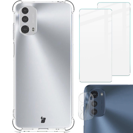 Etui + 2x szkło + obiektyw Bizon Case Clear Pack do Motorola Moto E32/E32S, przezroczyste