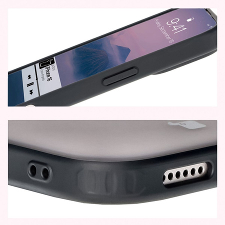 Etui Bizon Case Angelo do iPhone 16, półprzezroczyste z czarną ramką