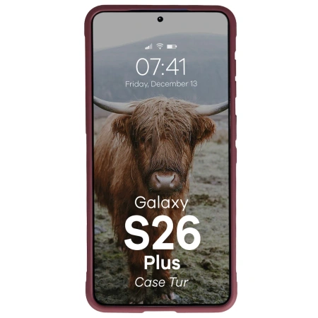 Pancerne etui Bizon Case Tur do Galaxy S26 Plus, burgundowe