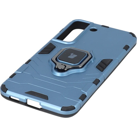 Etui Bizon Case Armor Ring do Galaxy S22, niebieskie