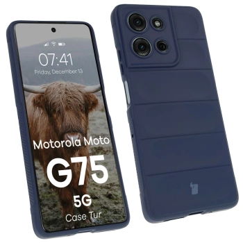 Pancerne etui Bizon Case Tur do Motorola Moto G75 5G, granatowe
