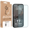 Etui z pierścieniem magnetycznym + szkło hartowane Bizon MatteO Pack do iPhone 17 Pro Max, przydymione-czarne
