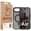 Etui z pierścieniem magnetycznym Bizon Case MatteO do iPhone Air, przydymione-czarne