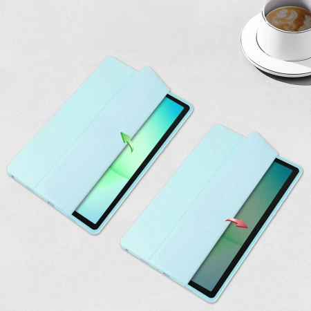 Etui z klapką Bizon Case Tab Clear Matt do Galaxy Tab A11 Plus / A9 Plus, błękitne