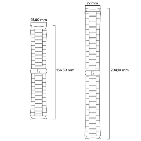 Pasek ze stali nierdzewnej do smartwatcha, Bizon Strap Watch Aura, QuickFit 26 mm, czarny