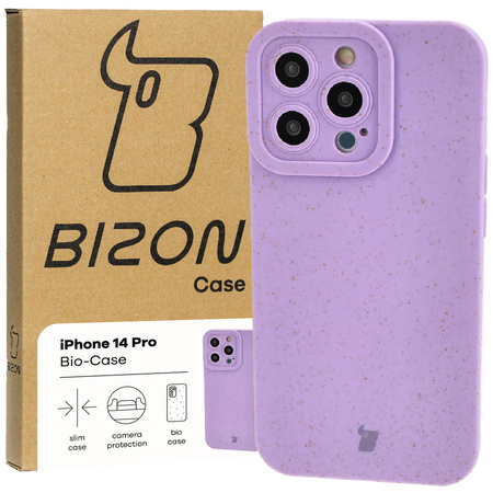 Ekologiczne etui Bizon Bio-Case do iPhone 14 Pro, fioletowe