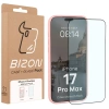 Etui z pierścieniem magnetycznym + szkło hartowane Bizon MatteO Pack do iPhone 17 Pro Max, przydymione-jasnoróżowe
