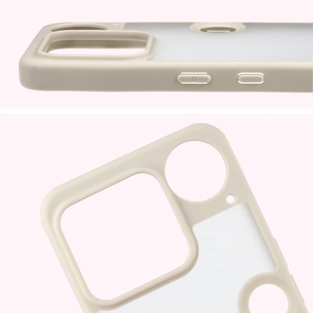 Etui Bizon Case Angelo do Nothing Phone (3), półprzezroczyste z beżową ramką