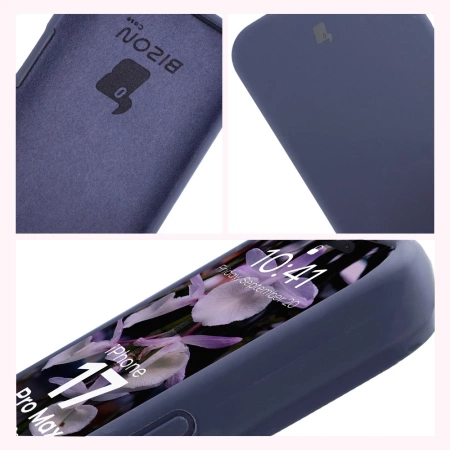 Silikonowe etui Bizon Soft Case do iPhone 17 Pro Max, ciemnoniebieskie