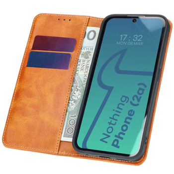 Etui z klapką Bizon Case Pocket Pro do Nothing Phone (2a), brązowe
