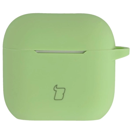 Silikonowe etui z karabińczykiem Bizon Case Headphone Silicone do AirPods 4, jasnozielone