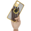 Etui z uchwytem na palec Bizon Case Hybrid Ring do Xiaomi Redmi Note 11 / 11S 4G, przydymione z żółtą ramką