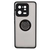 Etui z uchwytem na palec Bizon Case Hybrid Ring do Xiaomi 13 Pro, przydymione z czarną ramką