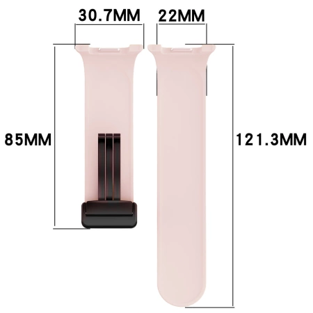 Silikonowy pasek Bizon Strap Watch Silicone L do Galaxy Watch 8 40 mm / 44 mm / 8 Classic 46 mm, różowy