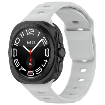 Silikonowy pasek Bizon Strap Watch Silicone G do Galaxy Watch Ultra 2 / 1, jasnoszary
