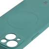 Etui silikonowe z pierścieniem magnetycznym Bizon Case Silicone Magnetic do iPhone 13, ciemnozielone