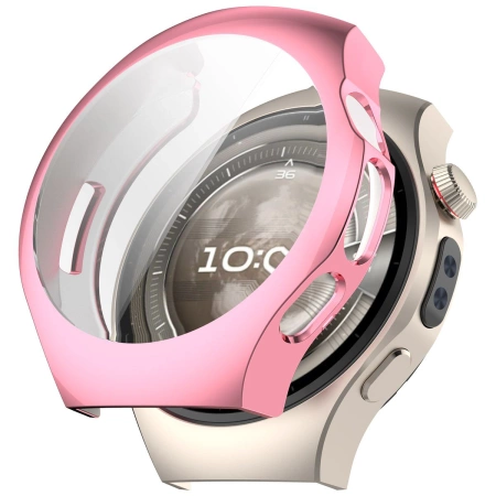Etui z osłoną ekranu Bizon Case Watch Felipe do Huawei Watch 5 42mm, różowe