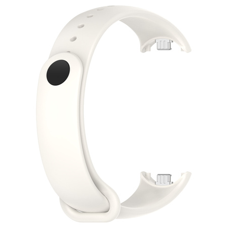 Silikonowy pasek Bizon Strap Watch Dots do Xiaomi Smart Band 10 / 9 / 9 NFC / 8, biały