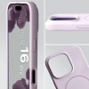 Silikonowe etui z pierścieniem magnetycznym Bizon Soft Case Magnetic do iPhone 16 Pro, jasnofioletowe