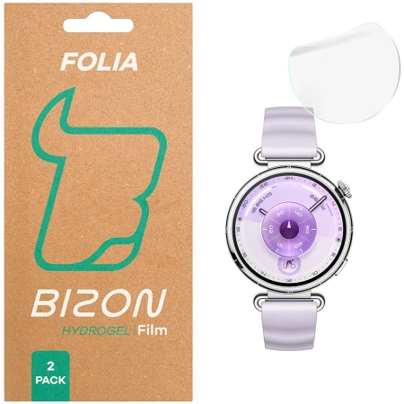 Folia hydrożelowa na ekran Bizon Glass Watch Hydrogel Duo do Huawei Watch GT6 41 mm, 2 sztuki
