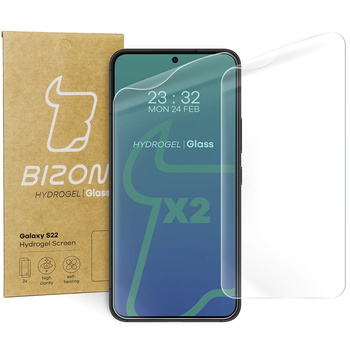 Folia hydrożelowa na ekran Bizon Glass Hydrogel Front Duo do Galaxy S22, 2 sztuki