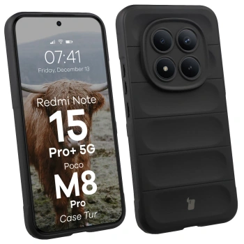 Pancerne etui Bizon Case Tur do Xiaomi Redmi Note 15 Pro Plus 5G / POCO M8 Pro 5G, czarne
