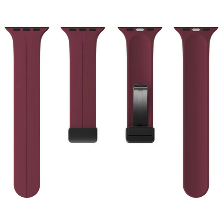 Silikonowy pasek Bizon Strap Watch Silicone L do Apple Watch 44/45/46/49 mm, burgundowy