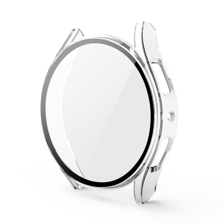 Etui Bizon Case+Glass do Galaxy Watch FE / 5 / 4 40mm, przezroczyste