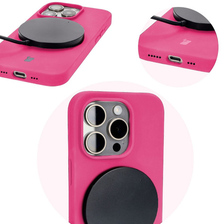 Etui silikonowe do iPhone 15 Pro Bizon Soft Case, fuksja