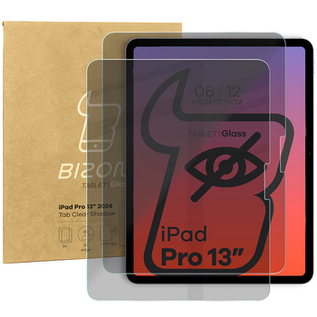 Prywatyzujące szkło hartowane Bizon Glass Tab Clear Shadow do iPad Pro 13 2024, 2 sztuki