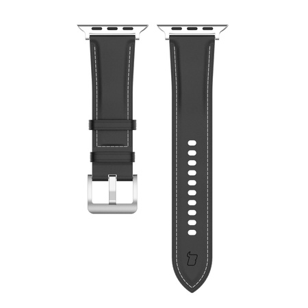 Skórzany pasek Bizon Strap Watch Casual do Apple Watch 44/45/46/49 mm, czarny