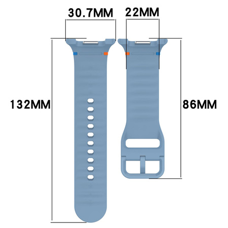Silikonowy pasek Bizon Strap Watch Silicone G do Galaxy Watch 8 40 mm / 44 mm / 8 Classic 46 mm, niebieski