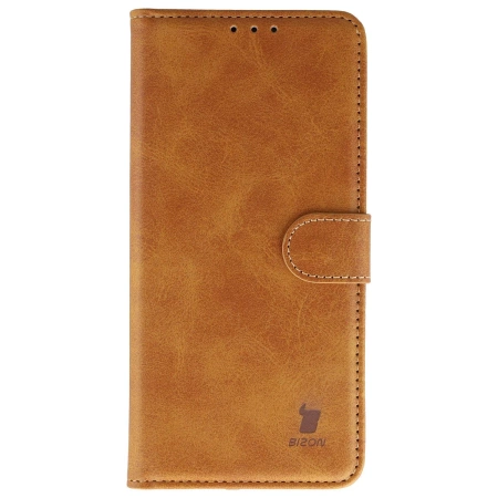 Etui z klapką Bizon Case Pocket do Motorola Moto G86 Power 5G, brązowe