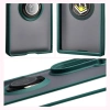 Etui z uchwytem na palec Bizon Case Hybrid Ring do Galaxy Z Fold7, przydymione z ciemnozieloną ramką