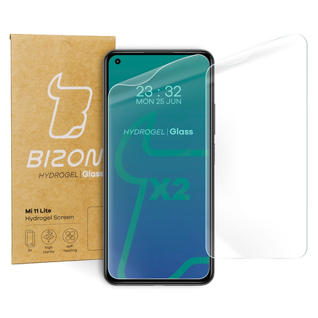 Folia hydrożelowa na ekran Bizon Glass Hydrogel, Xiaomi Mi 11 Lite / 5G / 5G NE, 2 sztuki