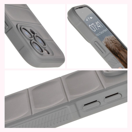 Pancerne etui Bizon Case Tur do iPhone 16 Pro, jasnoszare