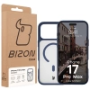 Etui z pierścieniem magnetycznym Bizon Case MatteO do iPhone 17 Pro Max, przydymione-granatowe