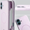 Silikonowe etui z pierścieniem magnetycznym Bizon Soft Case Magnetic do iPhone 16 Plus, jasnofioletowe