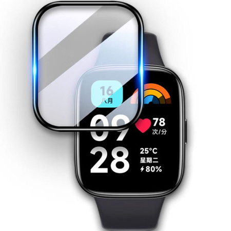 Szkło hybrydowe Bizon Glass Watch Edge Hybrid dla Redmi Watch 3 Active, czarne