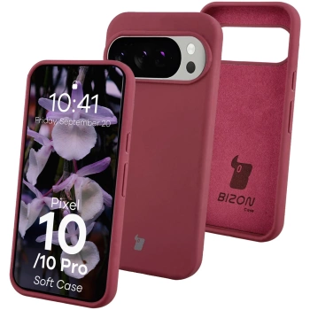 Silikonowe etui Bizon Soft Case do Google Pixel 10 / 10 Pro, ciemnofioletowe