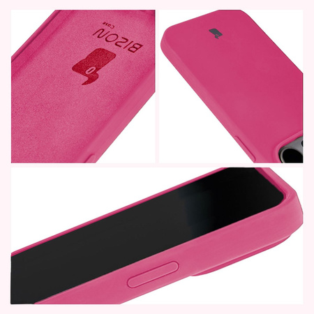 Etui silikonowe do iPhone 15 Pro Bizon Soft Case, fuksja