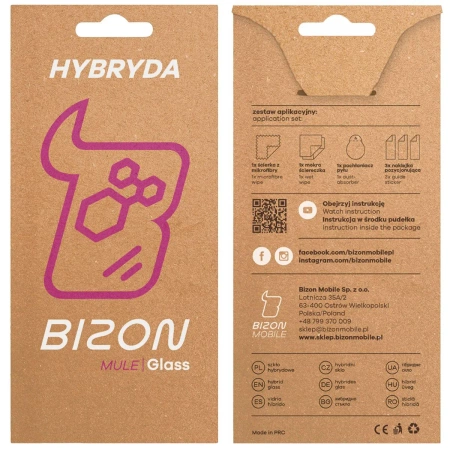 Elastyczne szkło hybrydowe Bizon Glass Mule do Motorola Edge 60 Pro