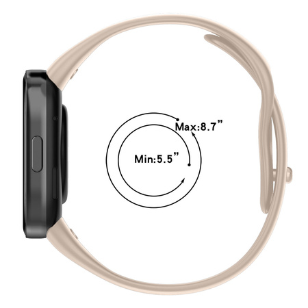 Pasek Bizon Strap Watch Dots do Xiaomi Redmi Watch 3, beżowy