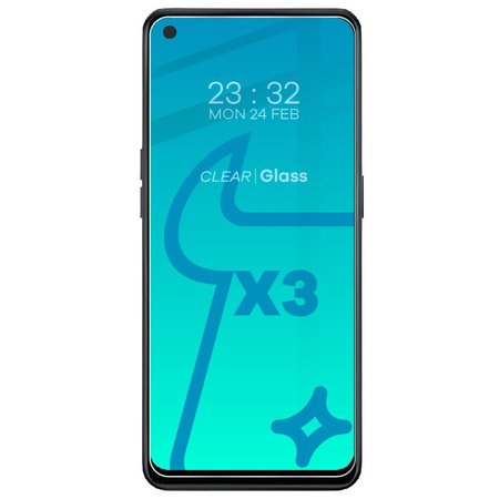 Szkło hartowane Bizon Glass Clear - 3 szt. + obiektyw, Oppo Reno 7 Lite